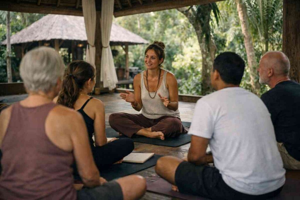 yoga teacher train in bali with ymb yoga school in bali with yoga alliance certification