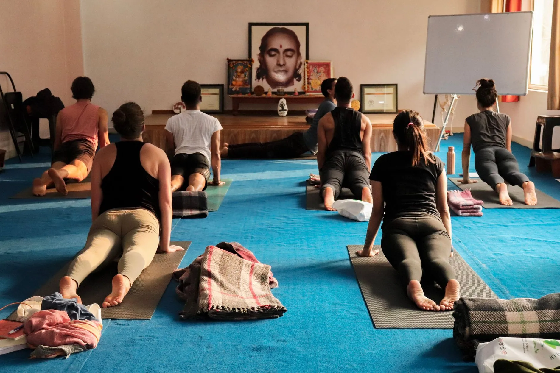 Yoga classroom filled with students