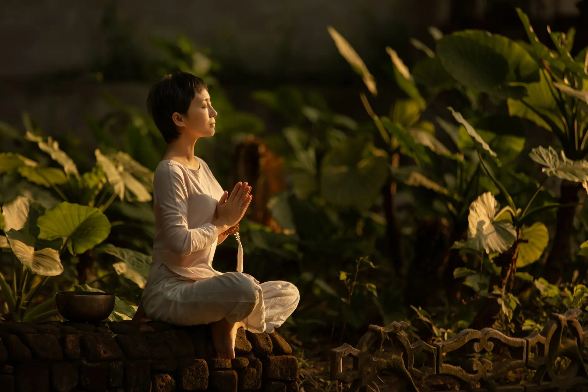 Outdoor yoga meditation session in Bali
