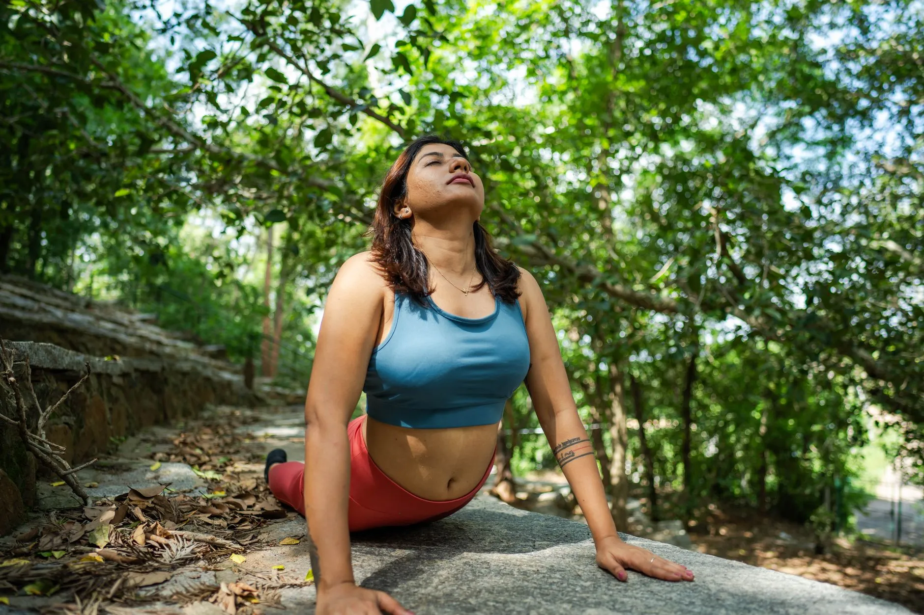 Diaphragmatic breathing technique during yoga