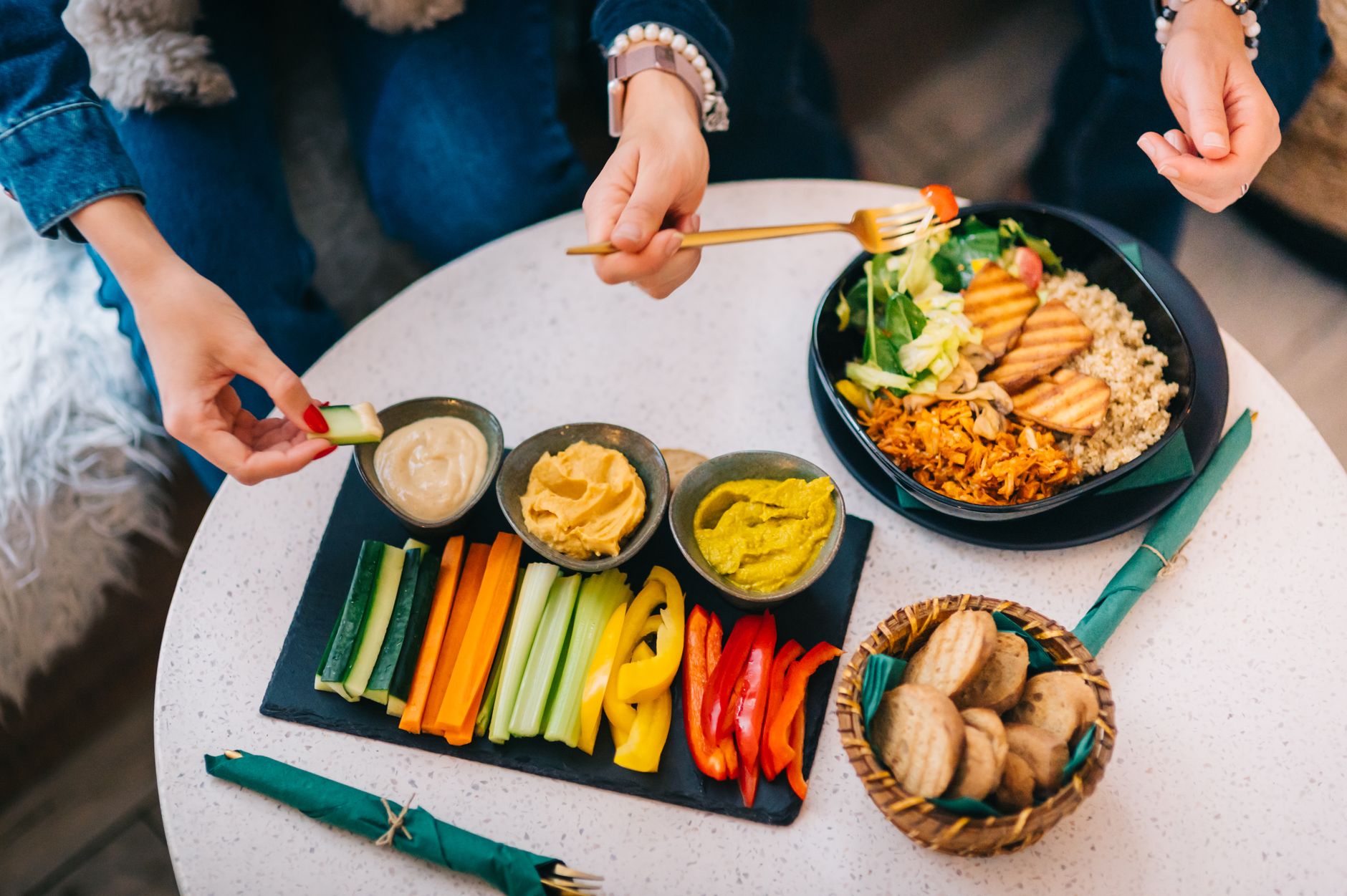 Healthy vegetarian meal provided at yoga retreats in Bali