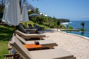 Beautiful view of a serene yoga retreat in Bali