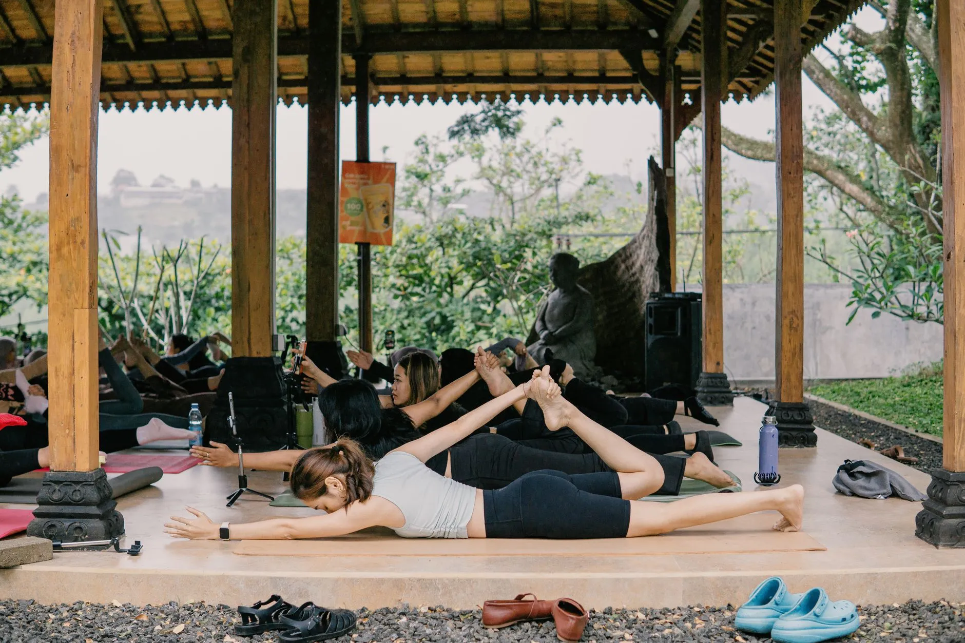 Outdoor Yoga Class in Bali Outdoor yoga class amidst nature in Bali
