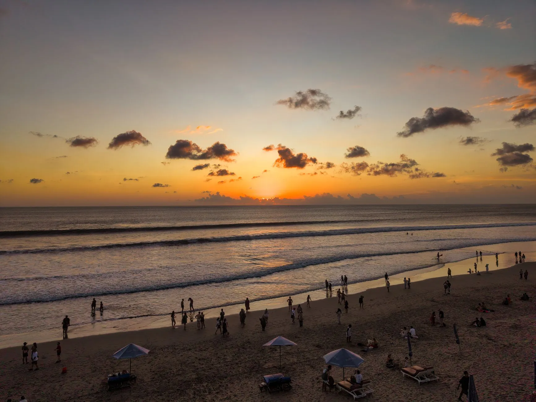 Stunning sunset view from a beach in Bali, perfect for relaxation