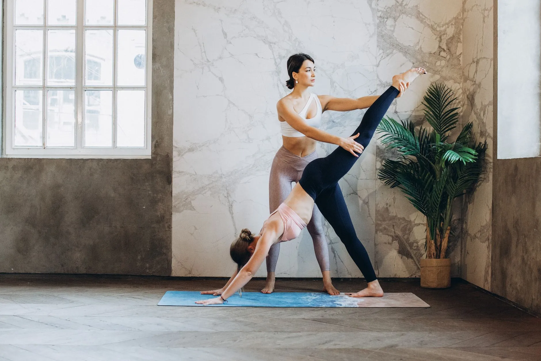 Yoga instructors discussing career paths