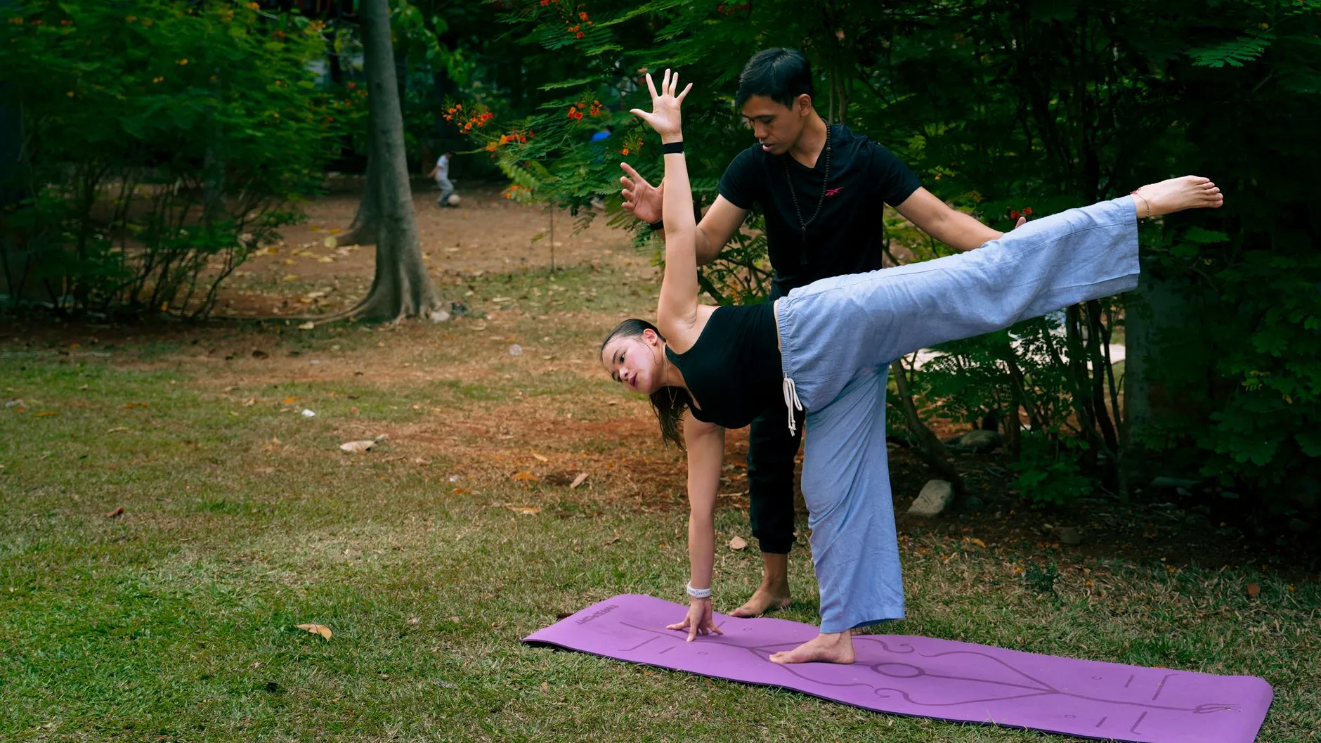 Group of students in a yoga teacher training program