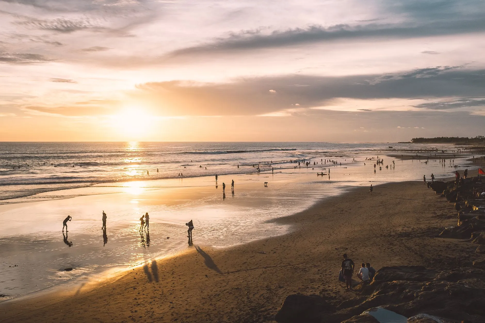 Canggu Beach Sunset Canggu beach at sunset with yoga mat