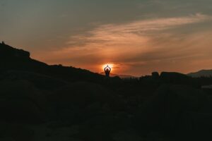 Sunset yoga meditation at Uluwatu beach
