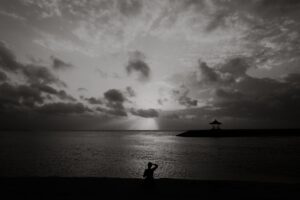 Yoga instructor certification in Bali sunset over beach