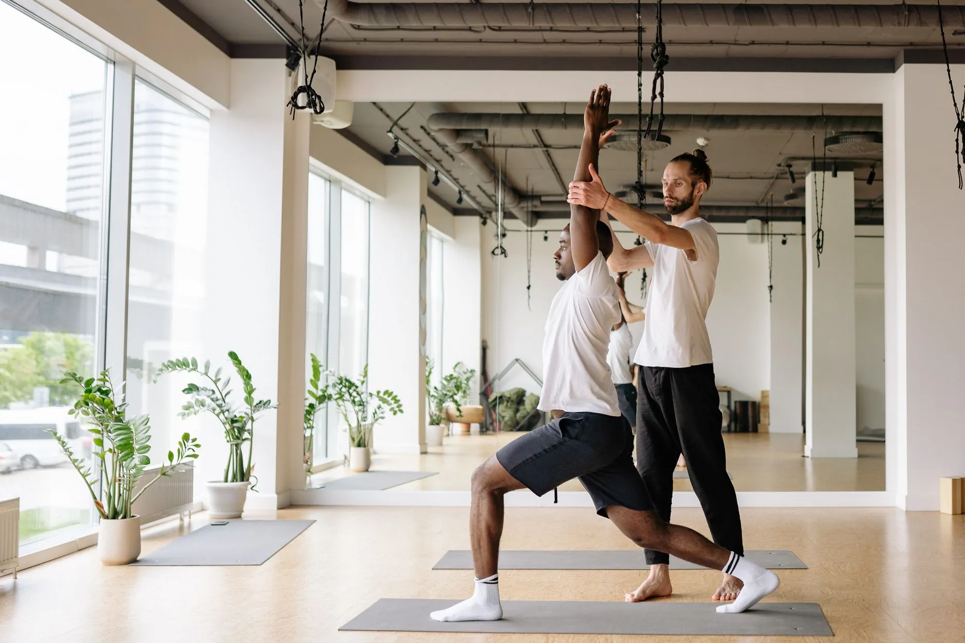 Yoga instructor showcasing their certification.