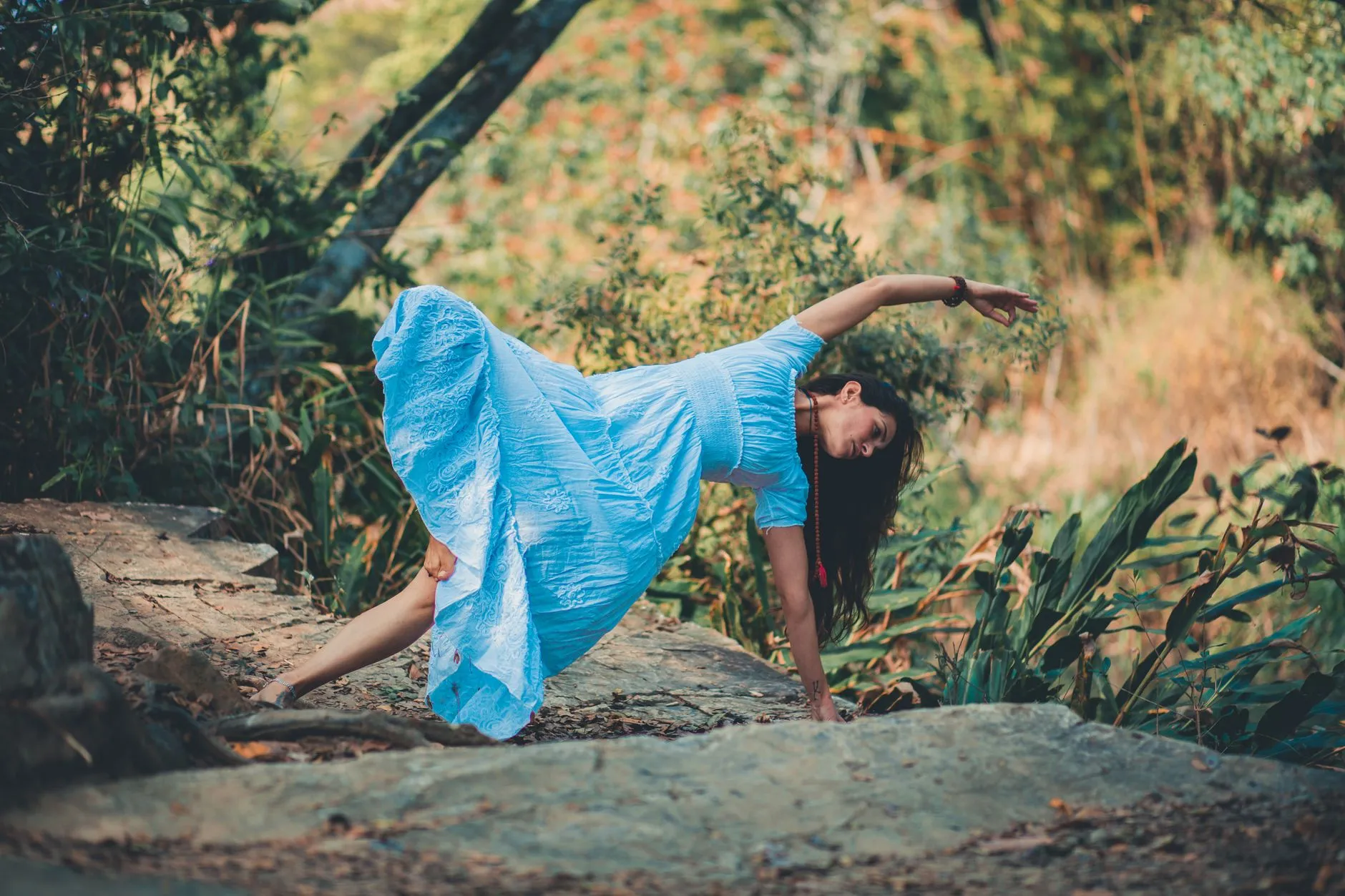 Yoga practice in a serene natural environment in Bali
